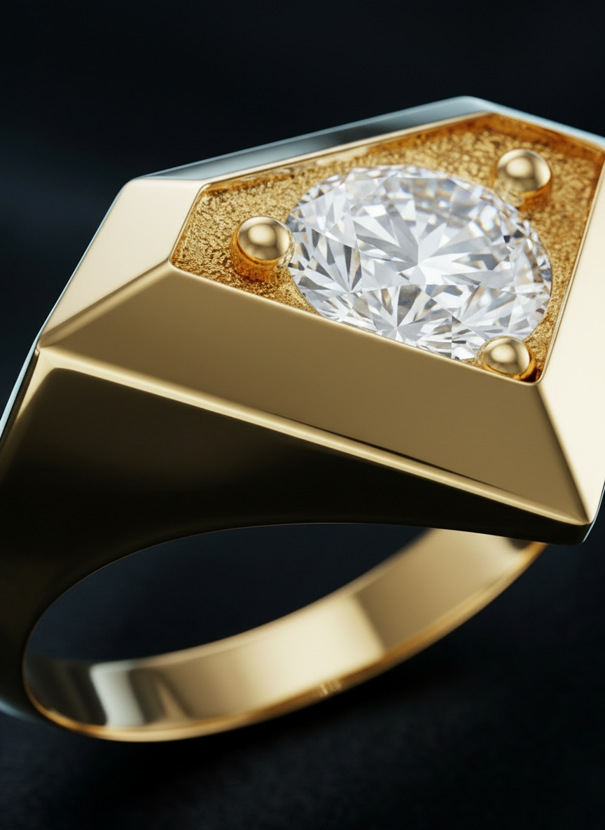 Anillo Solitario 0800 ARGENTA Bañado en Oro
