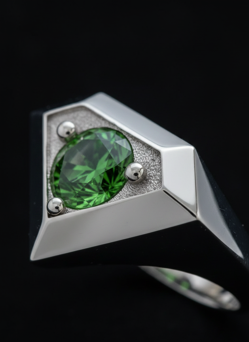 Anillo Solitario Plata 0800 Don Rouch