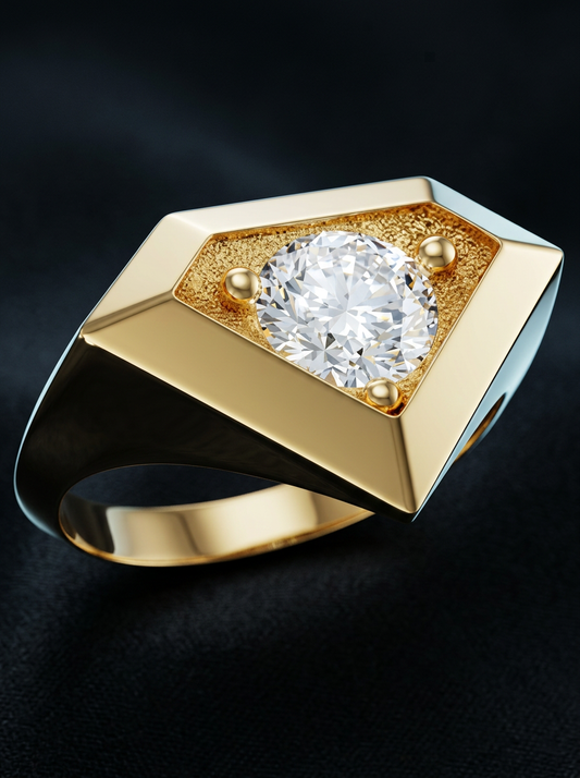 Anillo Solitario 0800 ARGENTA Bañado en Oro